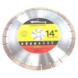 Forney 71568 Diamond Contractor Blade with 1-Inch Arbor with 20mm Adapter, Premium High Speed, 14-Inch