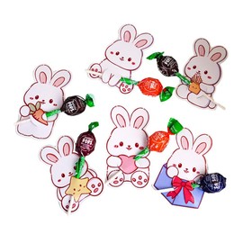 Hansamu 60Pcs Easter Bunny Candy Paper Cards Candy Chocolate Package Wrapping Decorat...