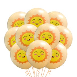 Malayan Products Light tone Sun Latex Balloons 12 Count, Sunshine Birthday Party Decorations Event Supply, Sunny Theme, 12 Inch Standard Size