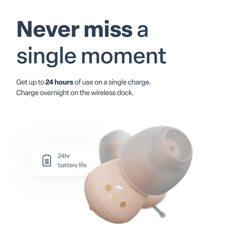 Audien Atom One OTC Hearing Aids - Wireless, Rechargeable, and