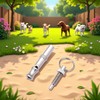 Myuiao Silver Adjustable Ultrasonic Dog Whistle,Portable Whistle Pet Whistle Supersonic