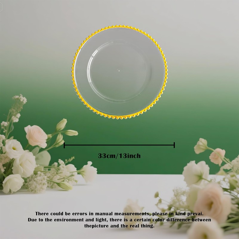 DaCakeWS 13-Inch Acrylic Clear Charger Plates Set of 10pcs -