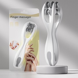 crowm heng、Finger Massager、Double Sided Finger Roller Massage Tool、Hand Massager、Suitable for Finger Massage to Relieve Blood Circulation、Arthritis and Hand Pain、 (Gray)