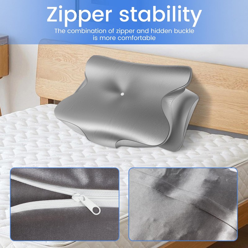 Pillow Case Cover with Zipper, Smooth Pillowcase, Soft Cervical Neck