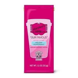 Marylou’s Coffee – Holiday Peppermint Flavored Ground Gourmet Coffee – 11 oz