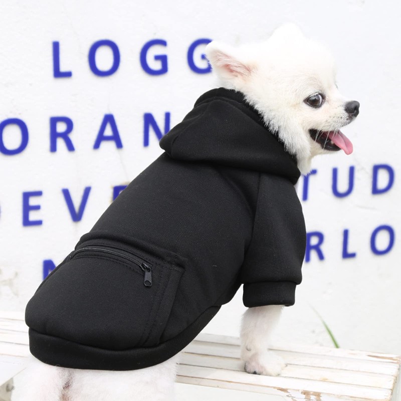 PETCARE Dog Hoodies Pet Small Dog Sweater Black Warm Soft