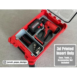 Jonah Pope Design 3d Printed Insert Designed for Milwaukee Packout Organizer and M18 Heat Gun (Industrial Gray)