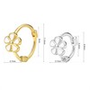 Solid Silver Huggie Earrings; S925 Hoop Earrings; Small Flower Huggie