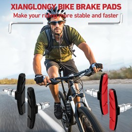 2 Pairs of Universal Bicycle Brake Pads, 70mm V Brake Pads, Mountain Bike Brake Blocks with Hex Nuts and Washers, Comes with 1 L-Shaped Hex Wrench for Installation and Removal