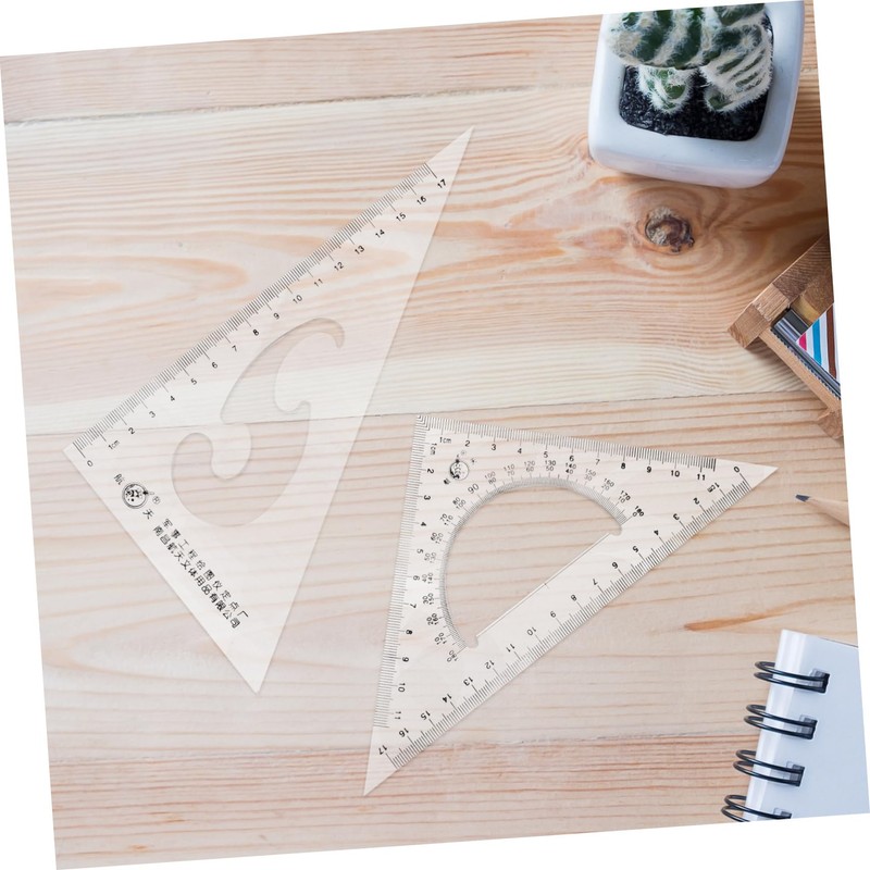Operitacx 5sets Transparent Triangle Ruler Set for Students Multifunctional Measuring
