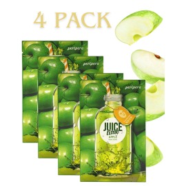 Peripera Juice Time Apple Korean Vitalizing Skin-Soothing Mask Sheet - 4 Pack
