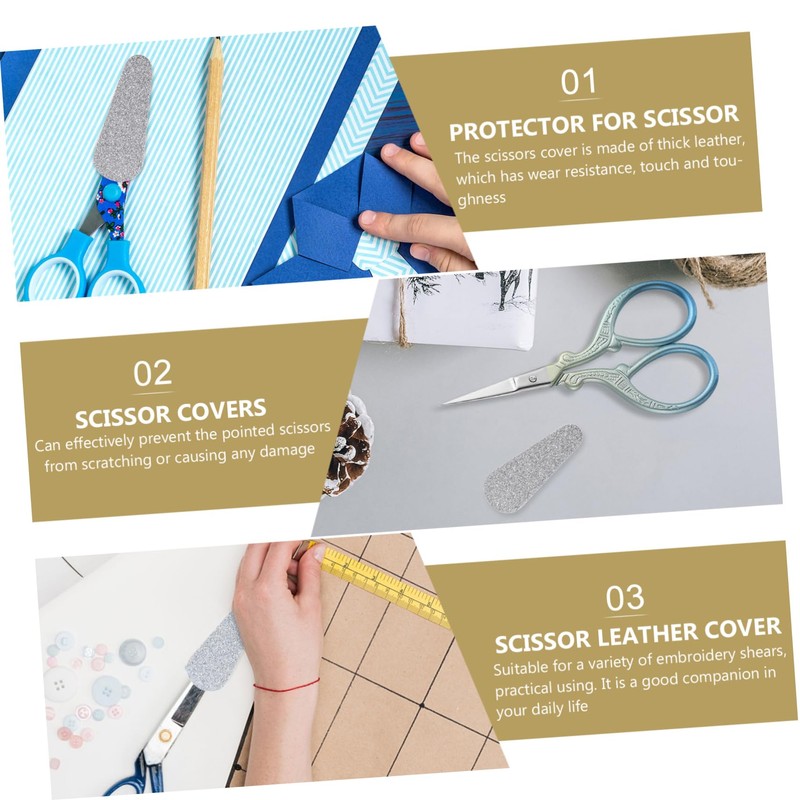 SAFIGLE 2Pcs Leather Scissors Protector Case Lightweight Barber Shear Cover