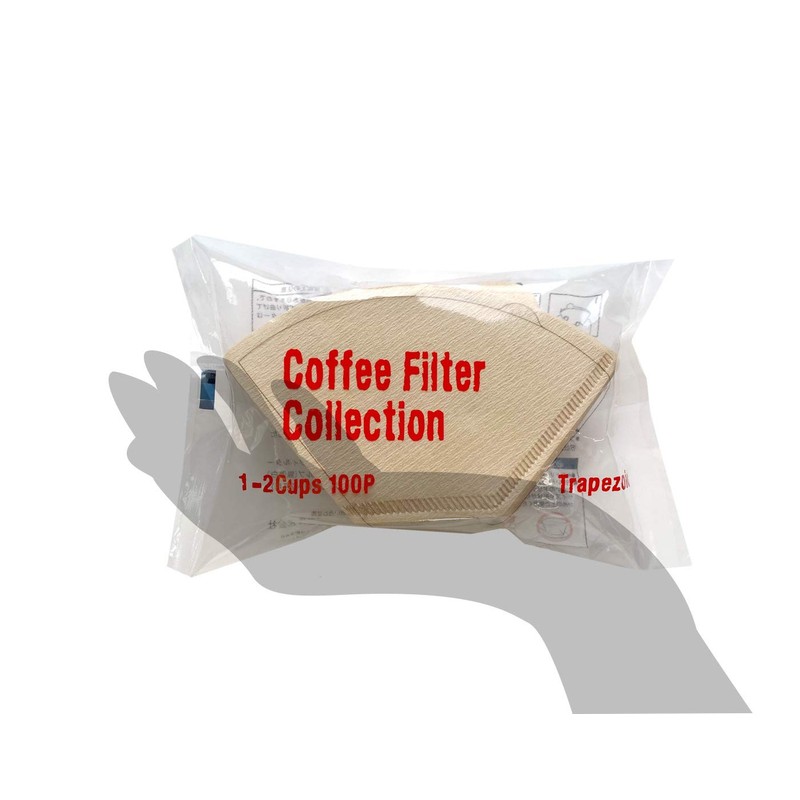 Kanae Paper Coffee Filters KS Trapezoid 1-2 Cups, 100 Count,