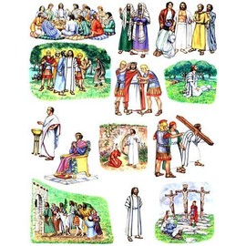 Crucifixion & Resurrection of Jesus Toggle Size Felt Figures for Flannel Board Bible Stories-precut Easter
