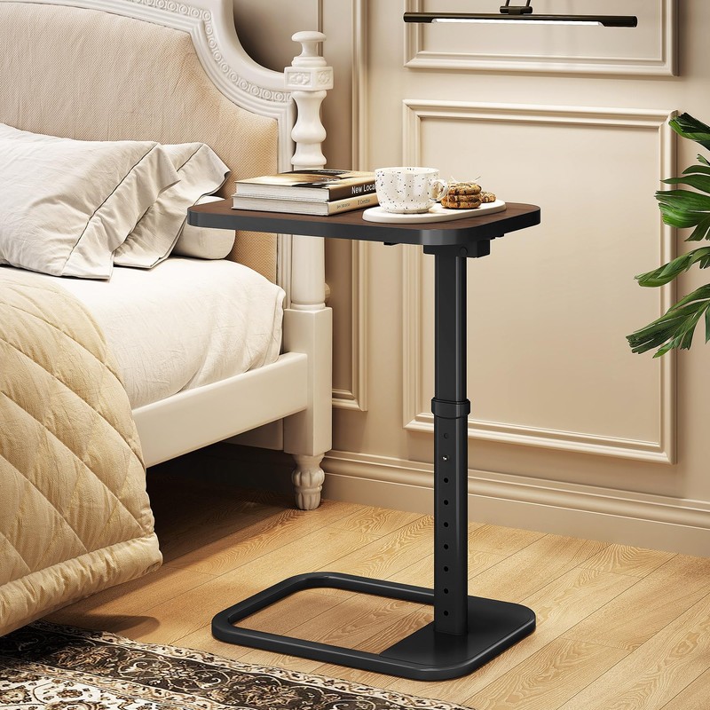 Kitstorack TV Tray Table, Adjustable Height & Rounded Metal Corners,