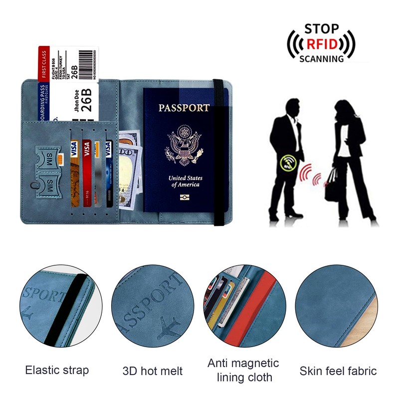 Souvik Passport Holder with RFID Blocker, Secure Passport Case for
