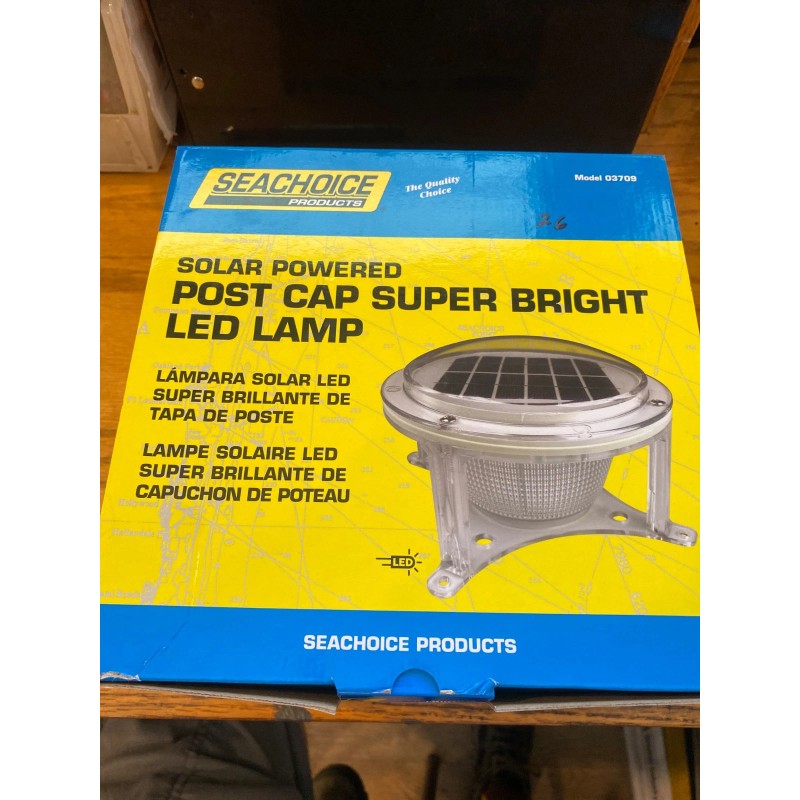 seachoice new seachoice solar powered post cap super bright led