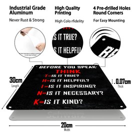 "Before You Speak Think" Classroom Positive Quotes Inspirational Wall Art for Office Living Room Home Decorations (2472)