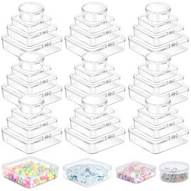 40 contenedores de almacenamiento de fichas de juego de mesa transparentes de tamaños mixtos, almacenamiento de juegos de mesa vacíos con tapa, cajas de plástico para piezas de juego, fichas
