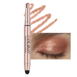 DekRion Eyeshadow Stick, Shimmer-Cream Eye Shadow Pencil, Eye Shadow Sticks Long-Lasting Waterproof, Glitter Eyeshadows Stick with Soft Brush for Eyeshadows Makeup(07Light-orange)
