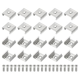 TOP-VIGOR 80Pcs LED Strip Clips, Waterproof LED Strip Mounting Bracket Fixing Clips Plastic Clamp Holders with Screws for 19-20mm Neon RGB Light Cable Ribbon, Stainless Steel