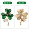 Holibanna Irish Shamrock Clover Leaf Brooch Rhinestone Crystal Brooch Clover