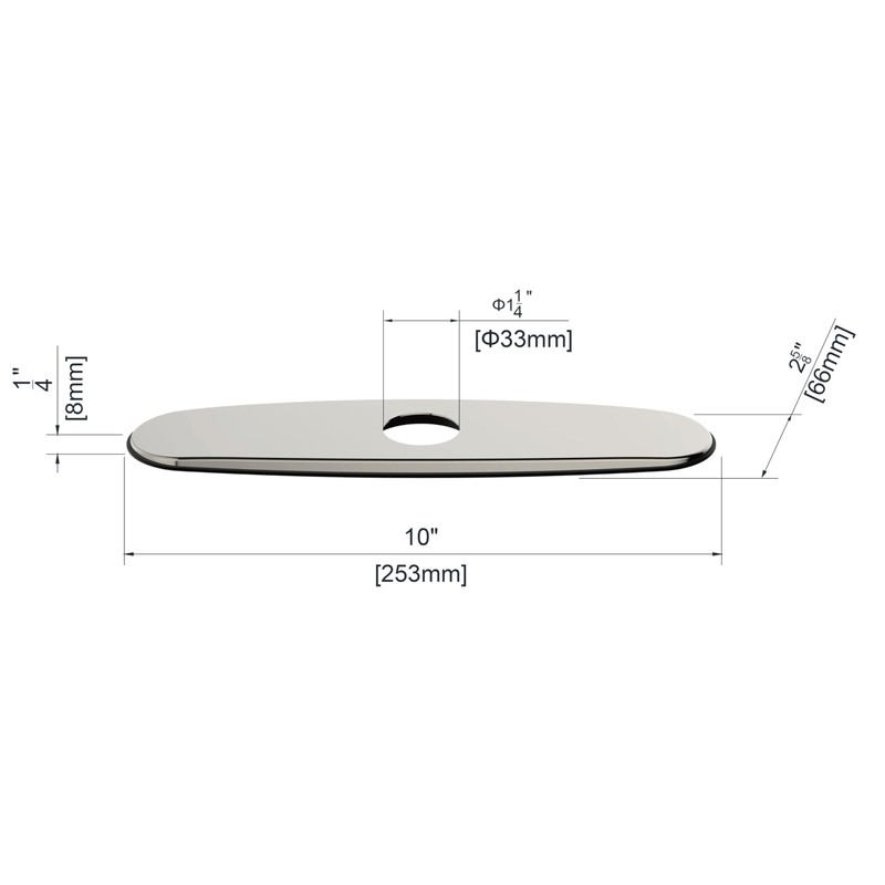 Derengge RP-1105-PN 8 Inch Faucet Deck Plate Kitchen Escutcheon Hole