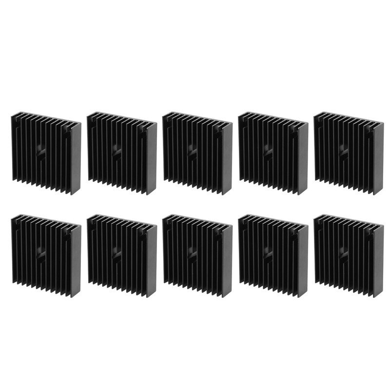10pcs 40x11x40mm Black Heat Sink Radiator Aluminum Cooling Fin 3