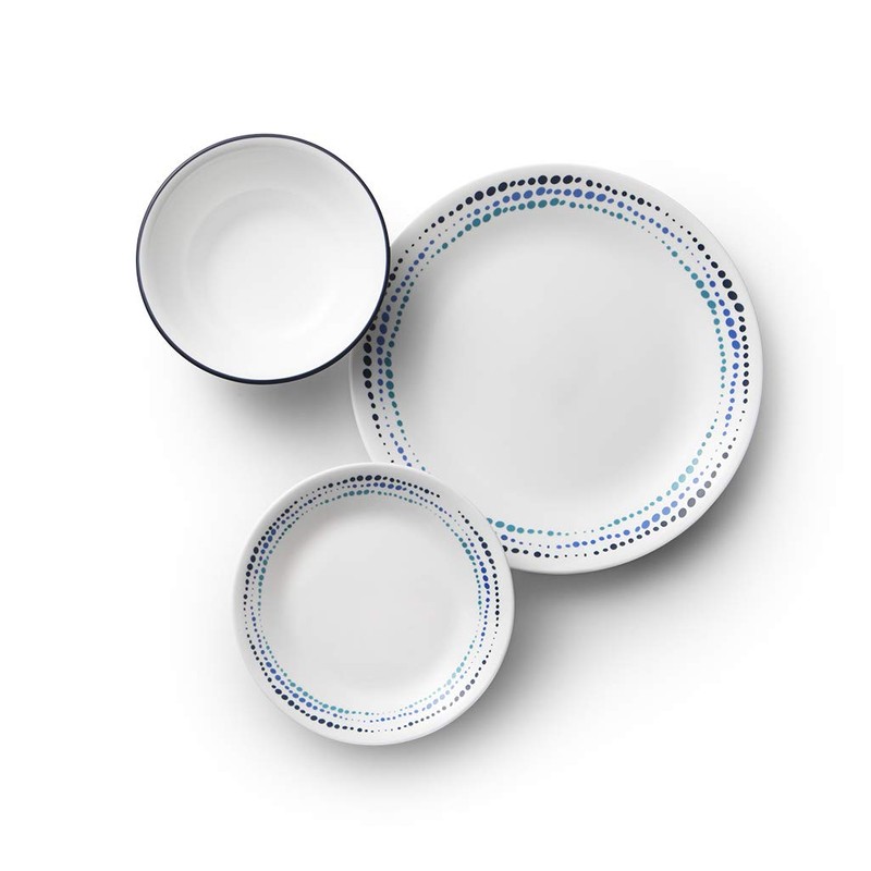 Corelle Vitrelle 18-Piece Service for 6 Dinnerware Set Triple Layer