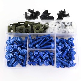Xitomer Motorbike Universal Fairing Bolt Kits Fasteners Fit for SV650 GSXR750 CB300R CB150R CB125R XSR700 MT07 Z650 RSV4 RSV Tuono Fairing Bolt Kits Fasteners (Blue)