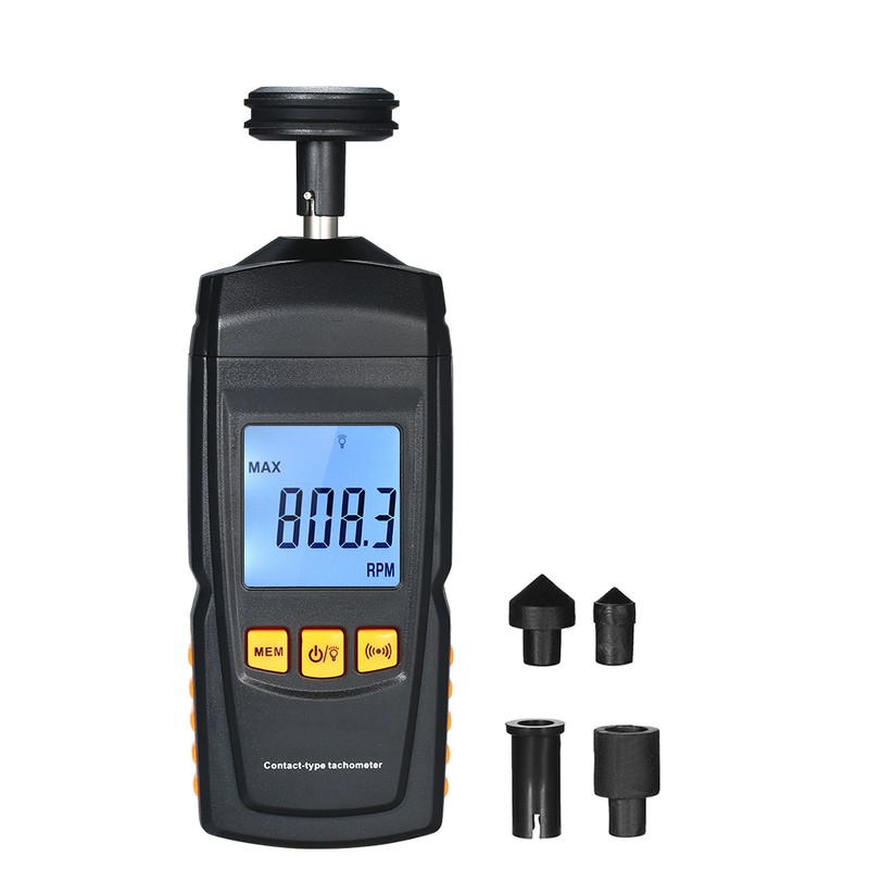 Digital Tachometer Handheld Contact Motor Tachometer LCD Speedometer Tach RPM