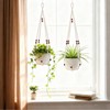Macrame Plant Hangers for Indoor Plants, 2 Pack 35 Inch