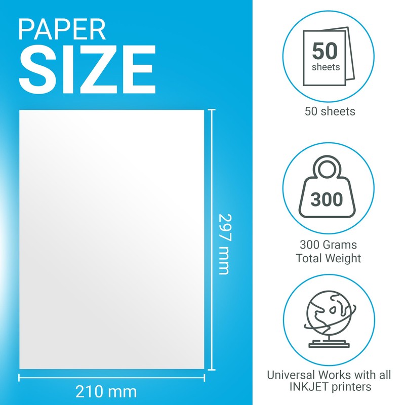 Papercutz Inkjet Printer Photo Paper, 300 GSM, Double Side Matt