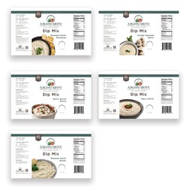 A Blend Above Garlic Lovers 5 Pack, Roasted Garlic Parmesan, Garlic Bacon Ranch, Asiago Roasted Garlic, Spicy Garlic, Roasted Garlic Butter, Gluten-Free, No MSG, All Natural, No Preservatives, Vegetable Dip, Keto Friendly, Low Carb, Low Sodium, Easy to Make