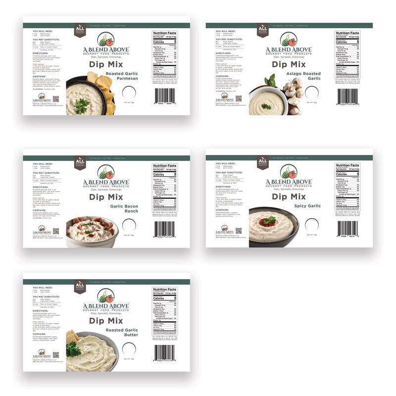 A Blend Above Garlic Lovers 5 Pack, Roasted Garlic Parmesan,