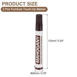 uxcell Furniture Repair Wood Markers, 2 Pcs Mahogany Touch Up Filler Sticks, Oil Based Paint Markers for Scratches, Wood Floors, Tables, Cabinet, Carpenters, Cover Ups