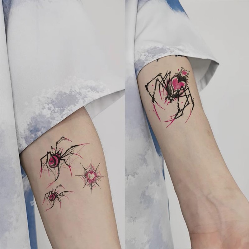 Oottati 2 Sheets Small Tiny Hand Temporary Tattoo Stickers Black