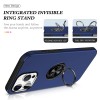 Flat Ring Dual Layer Armor Hybrid Stand Case with Metal