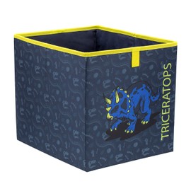 Belmil Storage Cube Foldable Toy, Clothes, Shoes Storage Box for Kids/Dinosaurs, Triceratops/Blue (305-17 Triceratops)