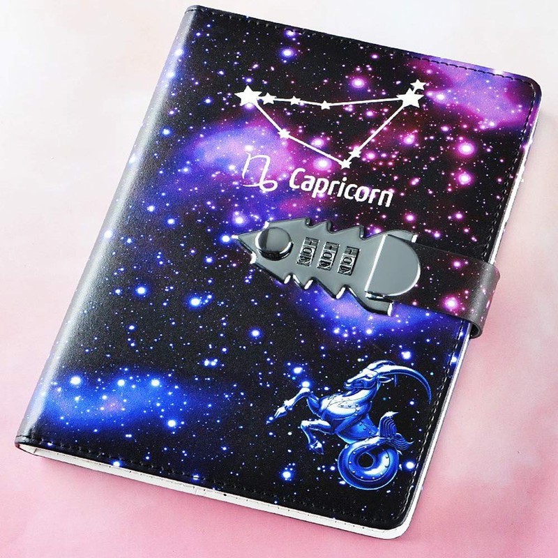 Leather Journal with Combination Lock Travel Journal Notebook for Boys