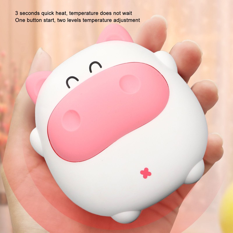 Hand Warmer Cartoon Pig Shape 2 Levels Temperature Adjustment USB