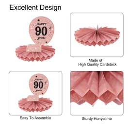 sourcing map 90th Birthday Decoration Centerpieces for Tables Decorations Table Toppers for Men and Women Birthday Party Decoration Supplies (Red + Gold Tone)