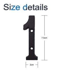 INCREWAY Cast Iron Numbers 3" Black Retro Metal Numbers for Cafe Bar Restaurant (1)