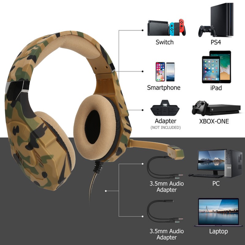 GT94 LED Luminous Computer Gaming Headset USB 3.5 Competition Wired