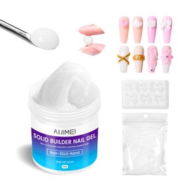 AIJIMEI Solid Builder Gel for Nails, Nail Builder Gel Set 3.34oz Solid Gel Nail Glue Nail Art Nail Extensions for Nails Builder Gel Nail Strengthening Salon Use (White)