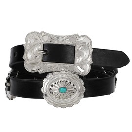 VONMELLI Western Belts for Womens Cowgirl Turquoise Country Belts Concho Belt for Jeans Pants Turquoise L