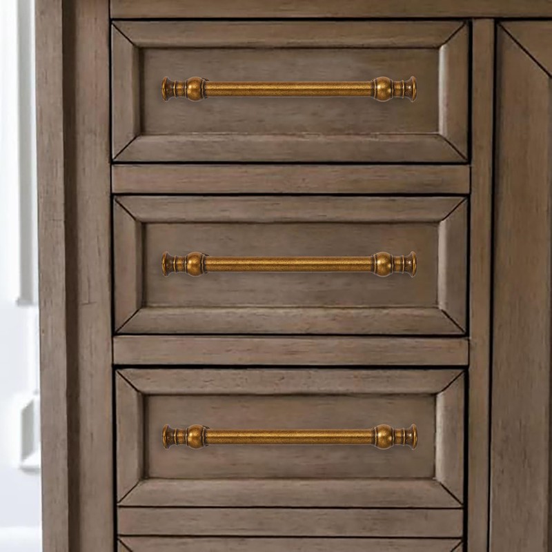 CABDM 10 Pack 5 Inch Hole Center Antique Brass Cabinet