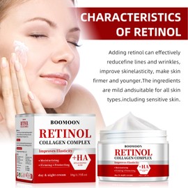 Retinol Cream for Face with Hyaluronic Acid, Wrinkle Cream for Face, Neck with Collagen Hyaluronic Acid, Day & Night Moisturizer Face Cream for Men Women, 1.75 oz (2)