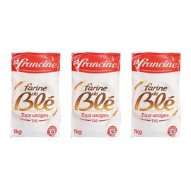 Francine Farince de Ble Tous Usages - French T45 All Purpose Wheat Flour (3 Pack, Total of 3kg)