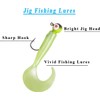 Fishing Jig Head Hooks Soft Grub Plastic Lures Bait, 17pcs